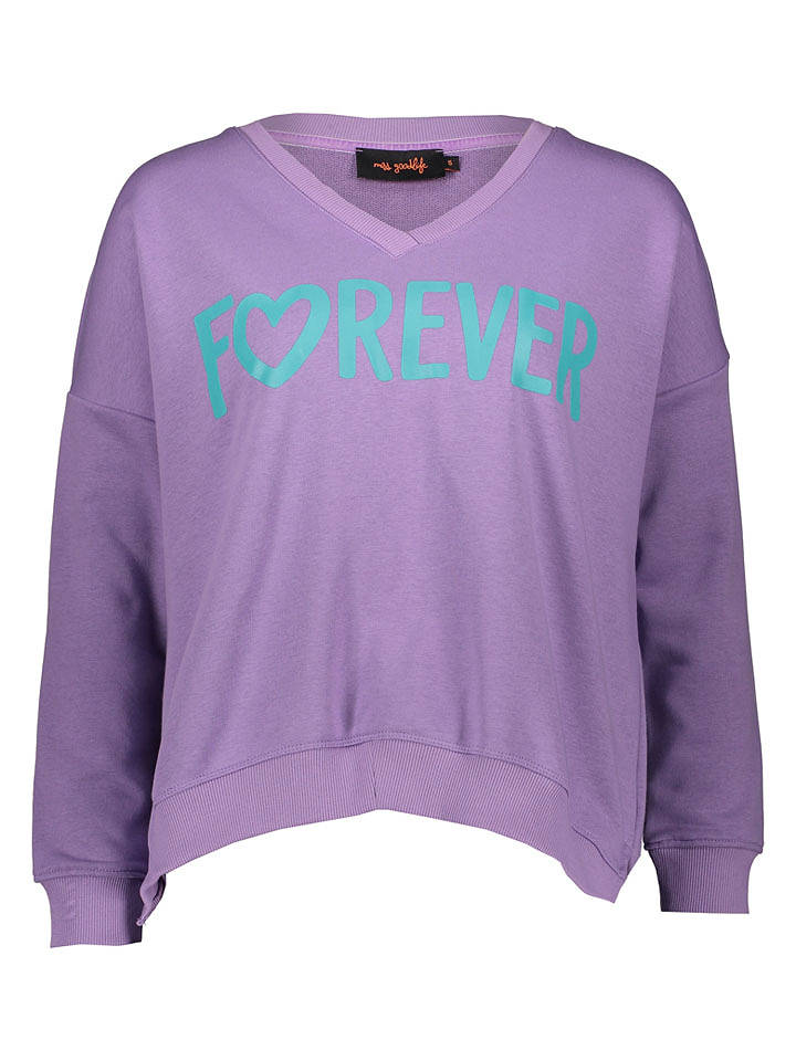 miss goodlife Sweatshirt "Forever" in Lila - L
