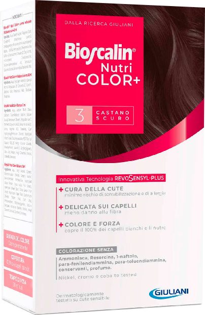Boiron Bioscalin Coloração Cabelo 3 Castanho Escuro Nutri Color+