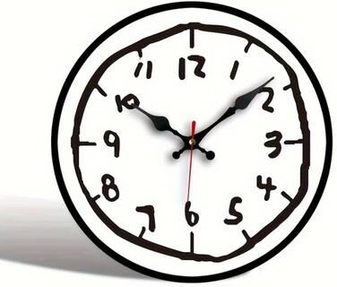 Daily Discovery Digital Wall Clock Cartoon Design Silent Round Hanging Clock For Home Decor style 1