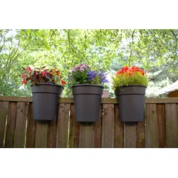 KHW Flowerclip, 3er Set, anthrazit-Kartonverpackung