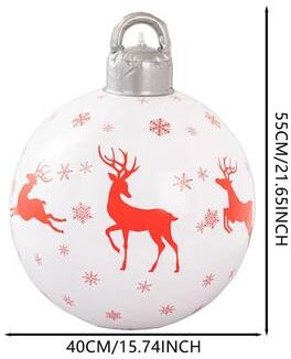 Uplift Treasures 40cm Inflatable Christmas Ball PVC Blow Up Ornament For Outdoor & Indoor Decor b 15.75 In