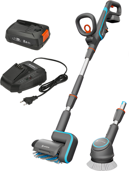 Gardena AquaBrush Universal 03/18V P - Akku Bodenreiniger + Bürste - mit Starterkit 18V - 2.5Ah