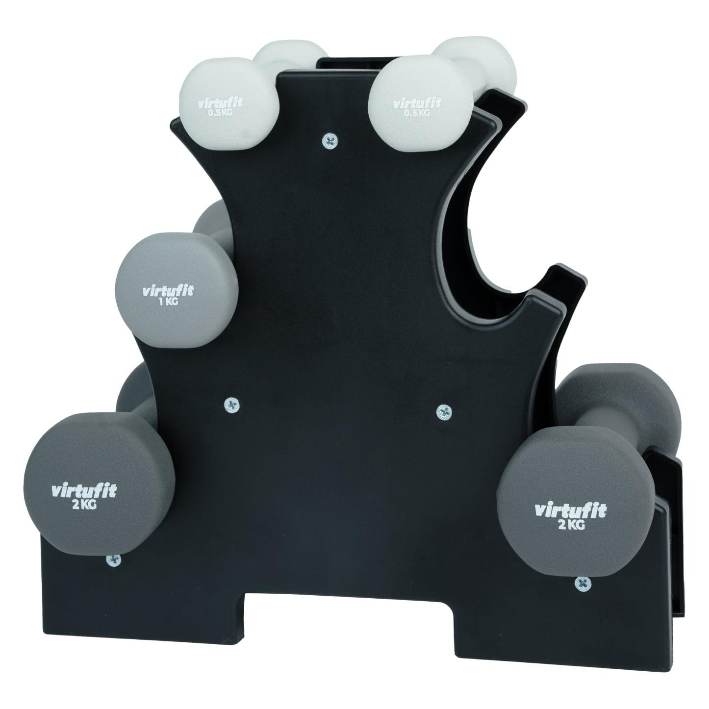 Virtufit Set di manubri in neoprene - Set di manubri con supporto (19702)