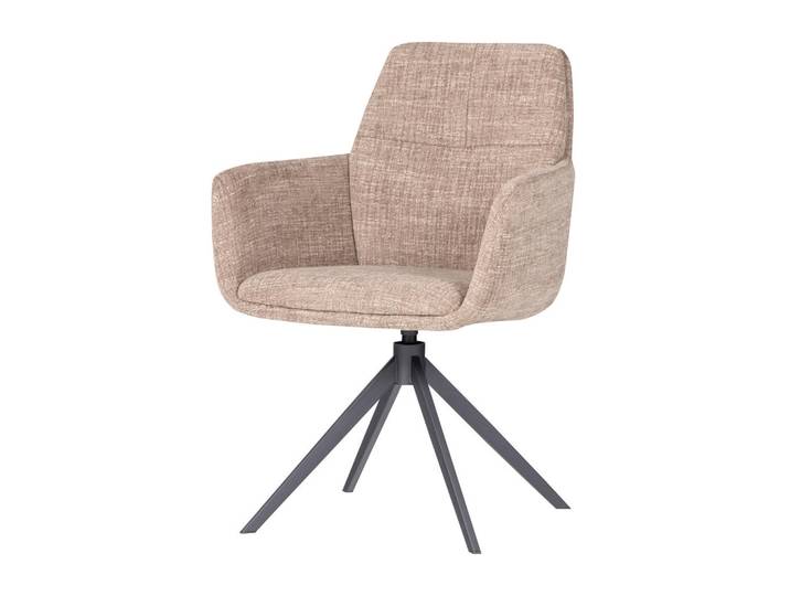 Livetastic Armlehnstuhl Grant, Sand, Metall, Drehkreuz, 61x88x63 cm, Sitzfläche 360° drehbar, Esszimmer, Stühle, Esszimmerstühle, Armlehnenstühle