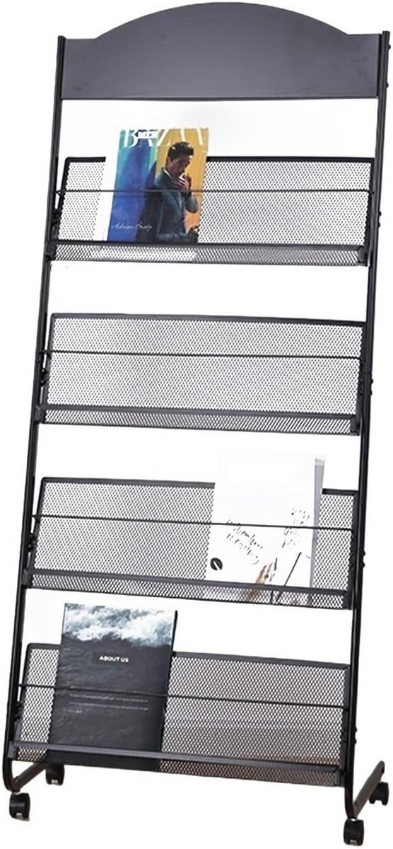Brochure Display Houder - Zwart Mesh Magazine Rek voor het Organiseren van Documenten