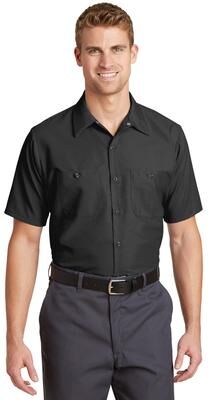Red Kap SP24 Short Sleeve Industrial Work Shirt in Charcoal size 4XLR   Polyester Blend SL20, SB22, RKSP24, SP20, CS20, SP24L