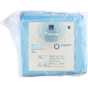 Abena Inkontinenzunterlagen Tissue Underpads, 60x60cm, Aufnahme ca. 550ml, Einweg, 25 Stück