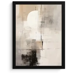 POSTER MIT RAHMEN Abstrakt - Kunst - Grau Bilderrahmen 30x40 cm