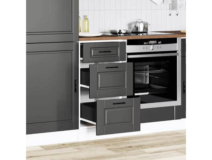 Noir Meuble bas de cuisine - mango - Colonne cuisine - « Porto » en bois d'ingénierie noir FR1058