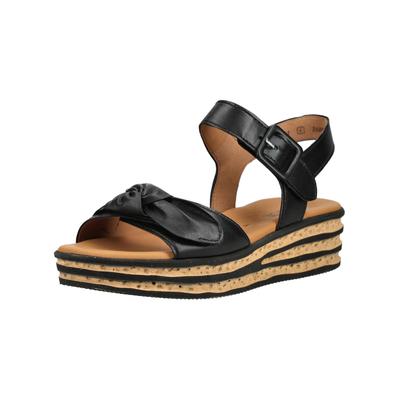 Plateausandaletten GABOR "Gabor Sandalen Glattleder", Damen, Gr. 40, schwarz, Glattleder, Schuhe