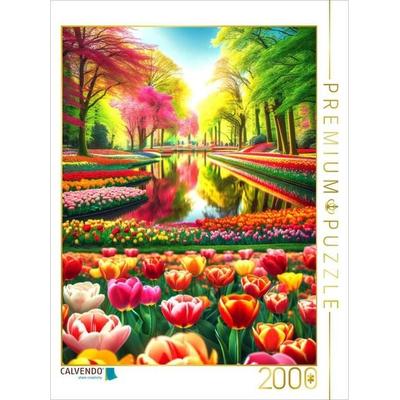 CALVENDO Puzzle Keukenhofs Blumenparadies in den Niederlanden | 2000 Teile Lege-Größe 90x67cm Foto-Puzzle für glückliche Stunden