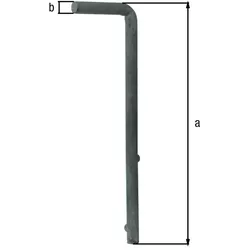 Alberts® Bodenschieber für Wellengittertore, feuerverzinkt, Gesamthöhe 240 mm, ⌀12 mm 654078