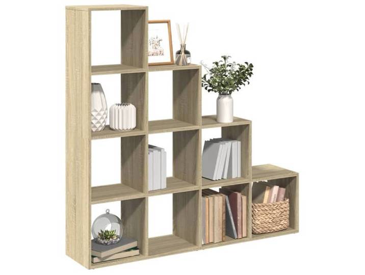 SALE 2025 Bibliothèque Moderne - Meuble Étagère séparatrice de pièce 4 niveaux - Chêne sonoma - 29 1 Kg 8307