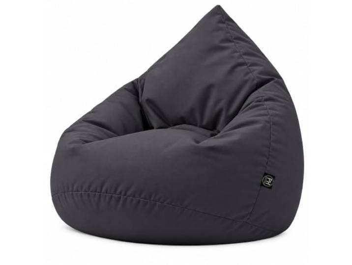 PATCH HOME Sitzsack Erwachsene Tropfenform Jumbo Anthrazit mit Füllung Beanbag für Gaming Relaxen: nachfüllbar mit Reißverschluss, wasserabweisend für drinnen & draußen, In Deutschland Hergestellt