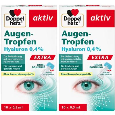 Doppelherz Augen-Tropfen Hyaluron 0,4% Extra 2x 2x10x0,5 ml Tropfen