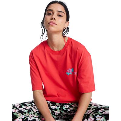 T-Shirt ROXY "Hangloose Poster", Damen, Gr. L, rot (hibiscus), Obermaterial: 100% Baumwolle., Shirts T-Shirt
