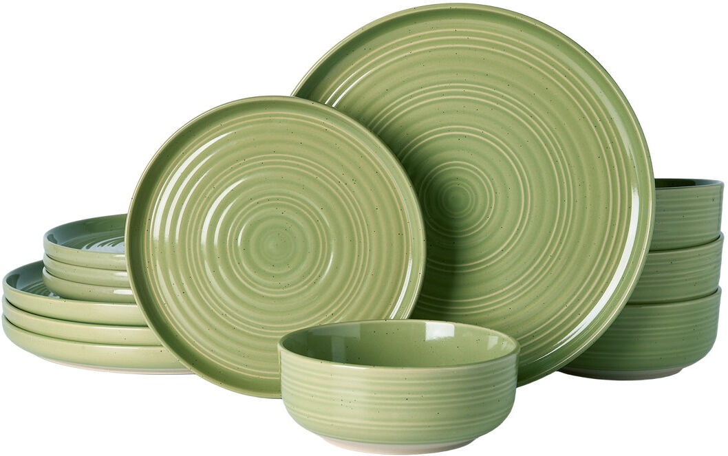 Latitude Run Stoneware Dinnerware Set Piece - Service for 4 Olive Green