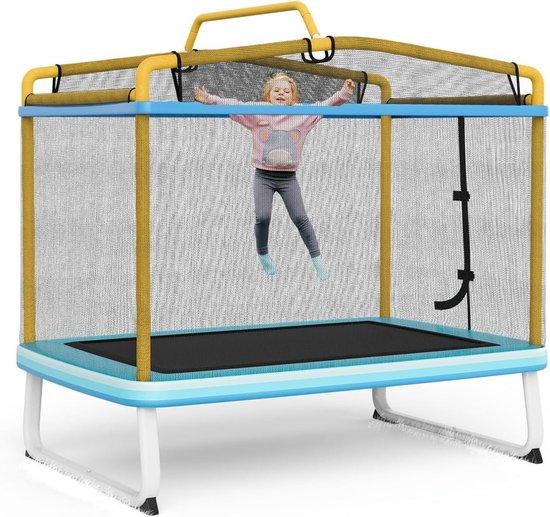 Famanu Trampolin mit abnehmbarer Schaukel und Reckstange - rechteckig, für drinnen und draußen