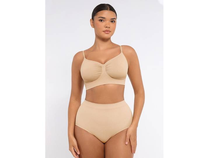 Feelingirl Soutien-gorge sans armature quotidien, non doublé, doux - Taille M, soutien léger, peau sensible
