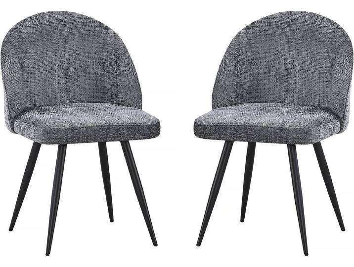 Lot de 2 chaises en tissu Samuel - 53 x 51 x 82 cm - Gris