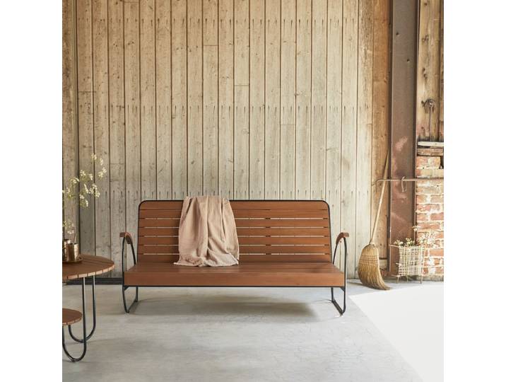 Gartenbank aus Akazienholz 165 cm 3-Sitzer Key Wood - Natur