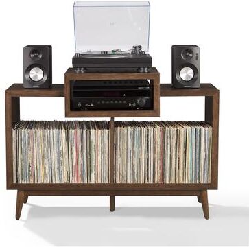 Crosley Furniture Crosley Nashville Medium Record Player Stand With Vinyl Storage