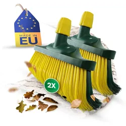 Besenkopf Krallenbesen Set 40 cm Holz Ersatzbesen Besenersatz Gartenbesen Straßenbesen Kehrbesen Laubbesen (2 , 40 cm Ersatzkopf)