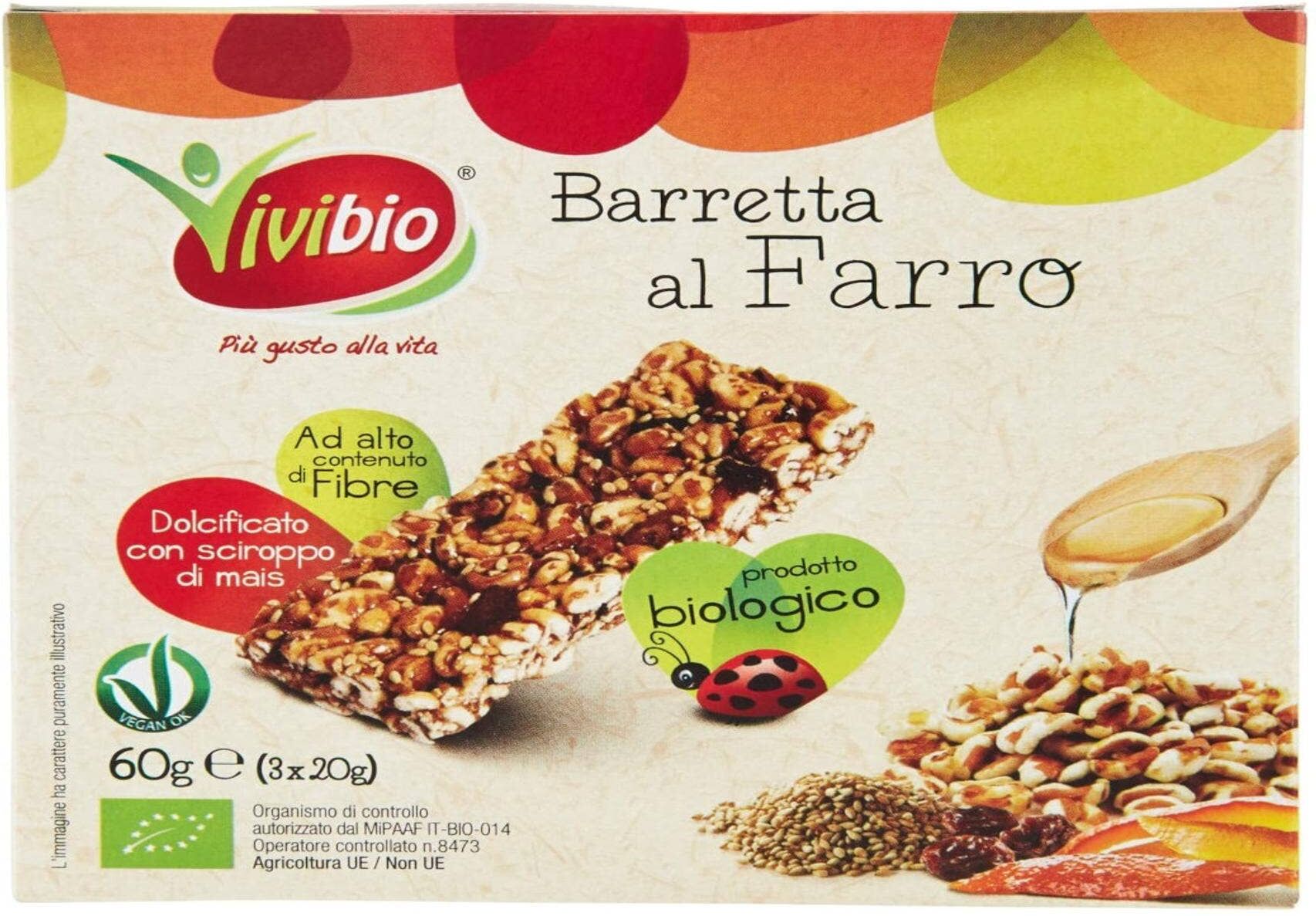 VIVIBIO Barretta Al Farro 3 Barrette Da 20 Grammi 
