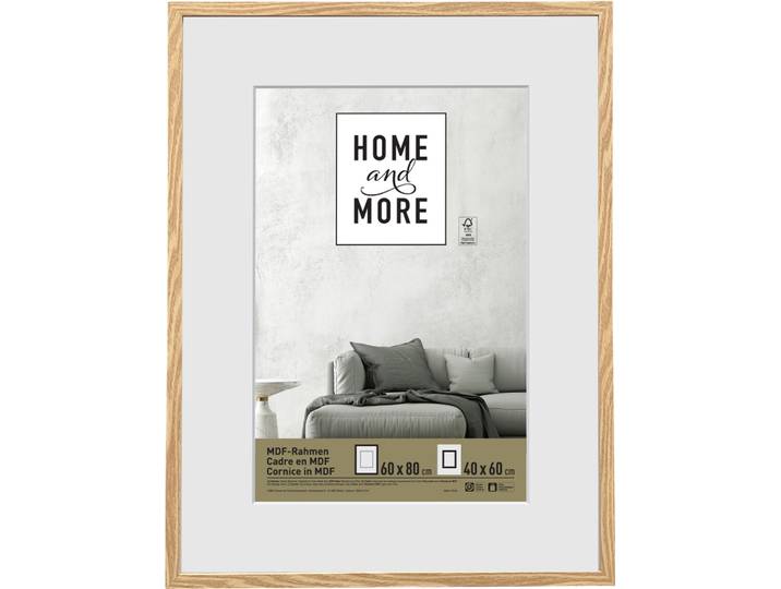 Home and More Bilderrahmen 60 x 80 cm Ahorn MDF