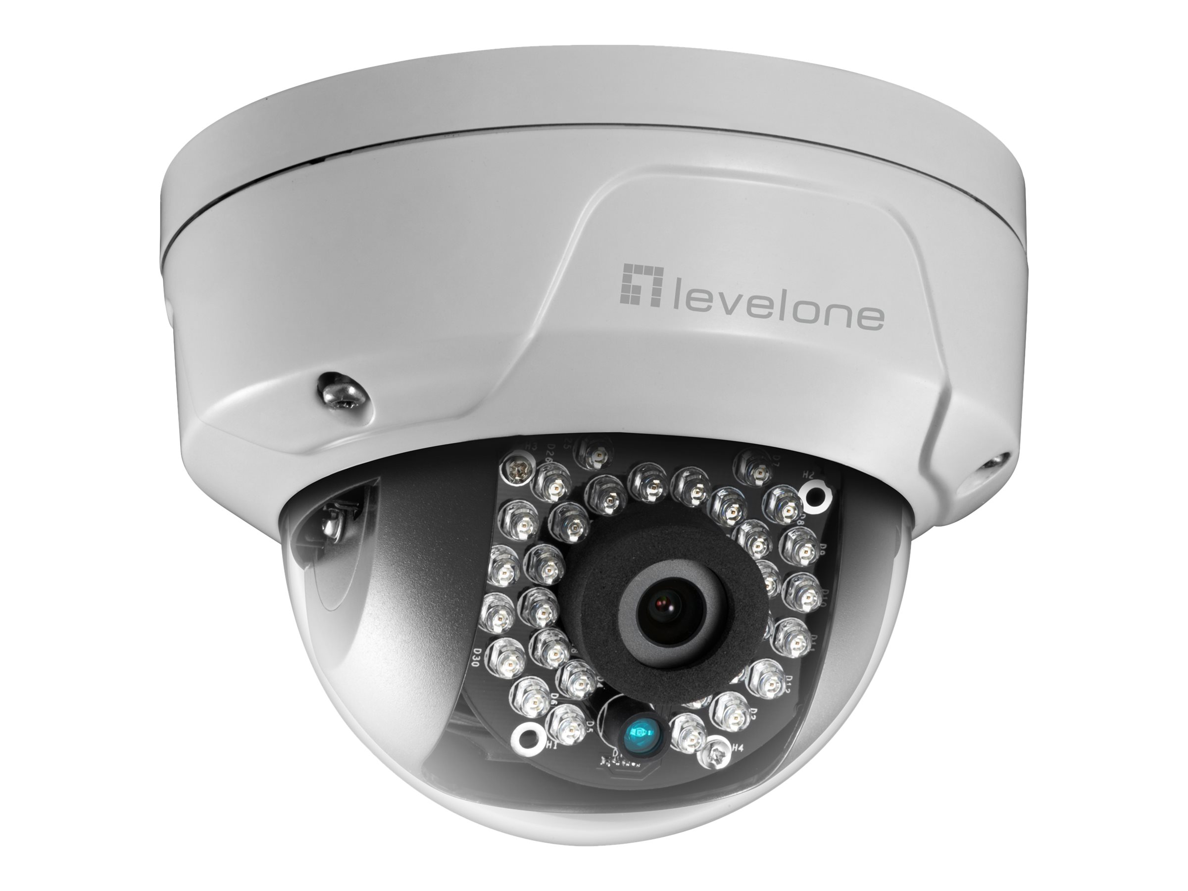 LevelOne FCS-3087, IP-Sicherheitskamera, Innen & Außen, Kabelgebunden, CE, FCC, Decke/Wand, Weiß