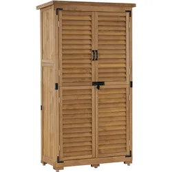 MCombo Gartenschrank Gerätehaus Geräteschuppen Garten Schuppen Schrank Holz 0870