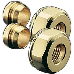 Oventrop Ofix CEP Klemmringverschraubung 1016860 10mm, 2-fach, Messing vernickelt, für Kupferrohre