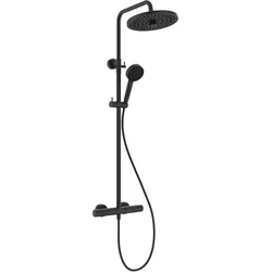 Ideal Standard Ceratherm T25+ Duschsystem mit rundem Silk Black Kopfbrause - hochwertige Keramikoberfläche für langlebigen Komfort