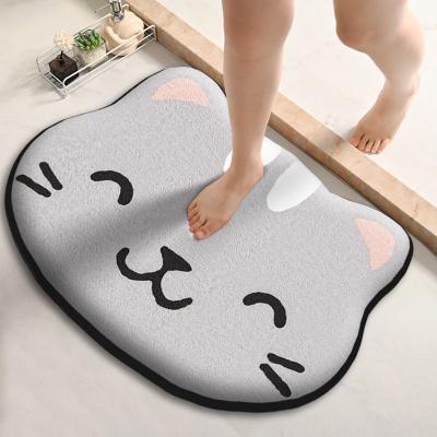 Uplift Picks Cartoon Absorbent Bathroom Floor Mat With Anti Slip Backing cat 500 Mm X 800 Mm