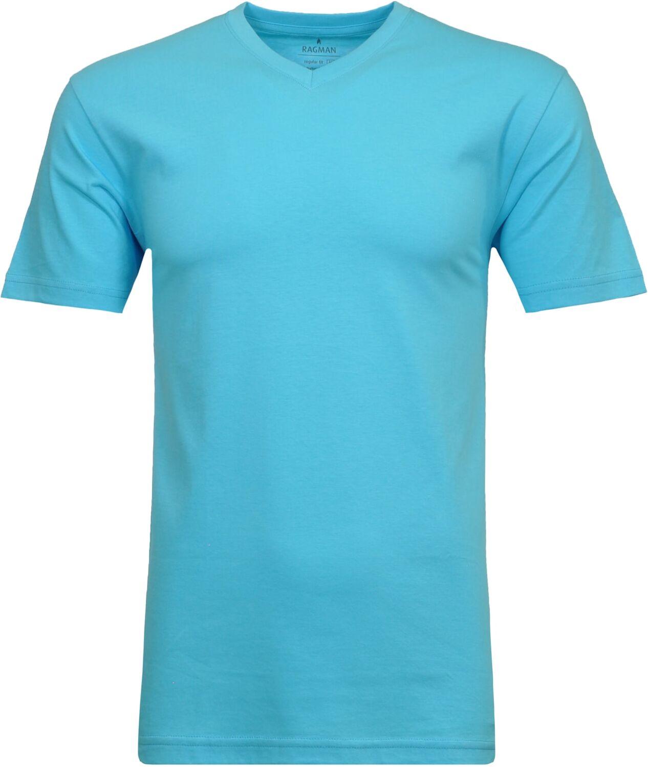 T-Shirt RAGMAN, Herren, Gr. 114, blau (aqua, 745), Baumwolle, Rundhals, Shirts T-Shirt aqua, 745 114