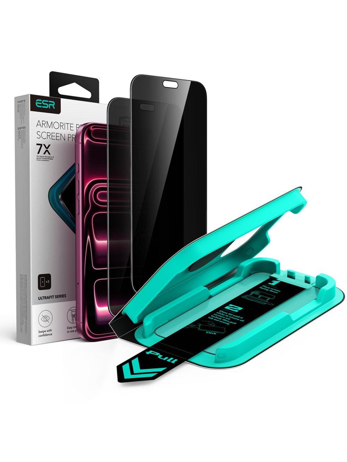 ESR UltraFit Armorite Privacy 2-Pack Tempered Glass for iPhone 18 Pro Max