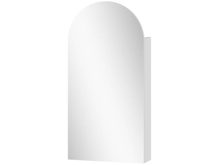 Miroir de salle de bains avec miroir en arc sans cadre et plancher en verre réglable En MDF Grâce à sa construction murale Blanc