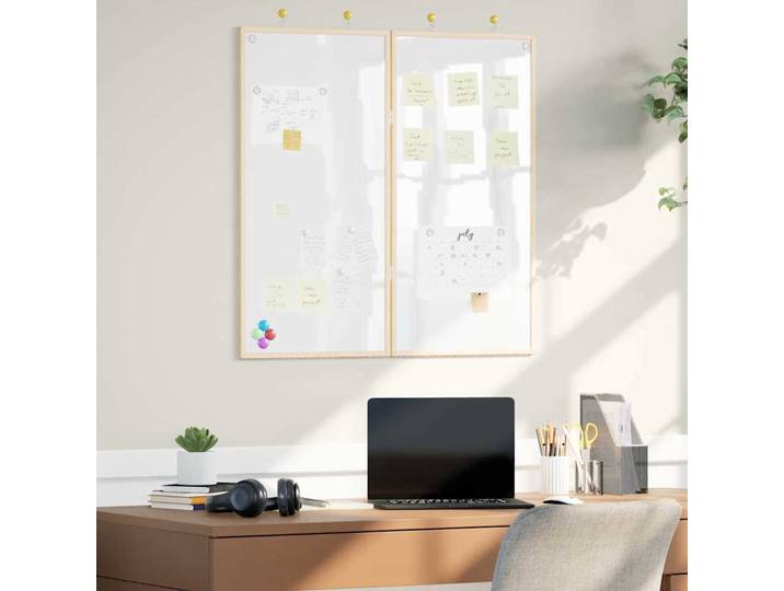 vidaXL Info-Tafel 80 x 80 x 1,4 cm Massivholz Kiefer Weiß Klappbar