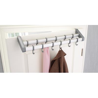 Türregal RUCO, silber (aluminiumfarben, silber), B:60cm H:5cm T:14cm, Aluminium, Regale, Türregal, Aluminium/Kunststoff, mit 12 Einhängehaken
