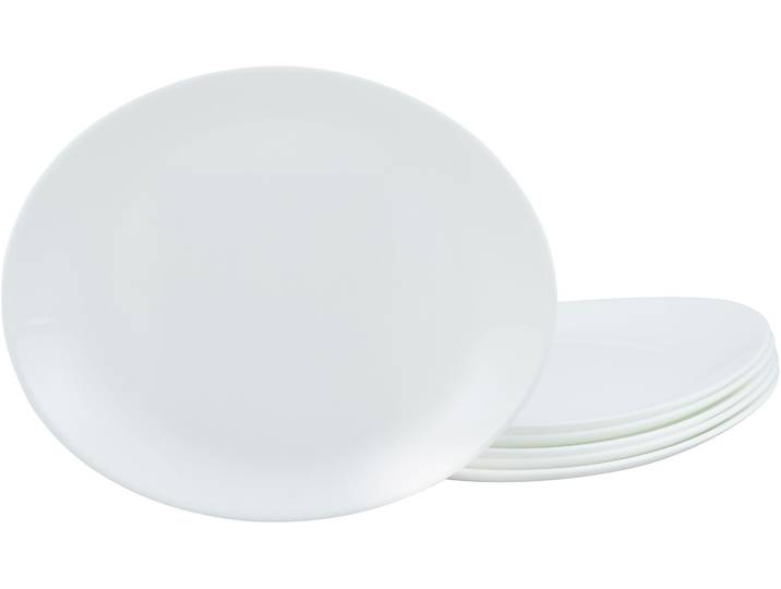 Steakteller LUMINARC Essteller Italien Party , weiß, Ø:30cm, Glas, Speiseteller, Steakteller, Teller Set für 6 Personen, weiß, extra resistent, Opalglas