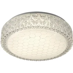 LED Decken Lampe Wohn Ess Zimmer Kristall Effekt Waben Muster Leuchte weiß