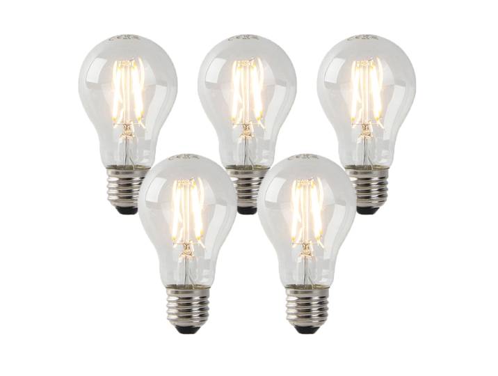 Lot de 5 ampoules LED E27 transparentes 3W 250lm 2200K