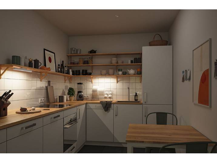 home24 LED-meubelverlichting Ø 40cm wit/wit ABS kunststof LED-module