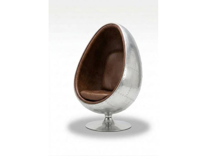 JVmoebel Sessel Retro Lounge Sessel Egg Ball Silber drehbar Aviator Style Sofort, Made in Europa
