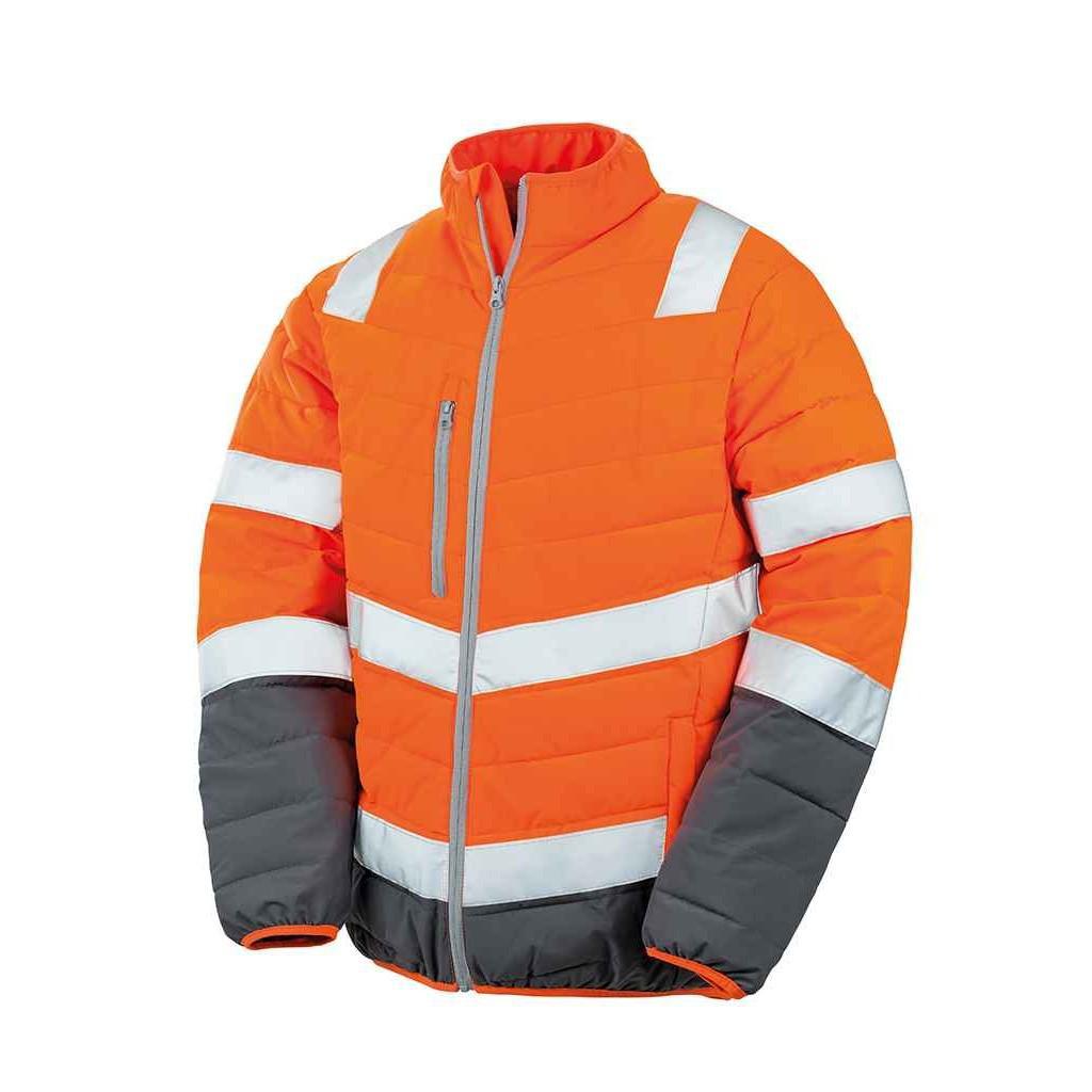 SAFE-GUARD by Result - Steppjacke Signalkleidung für Herren - Sicherheit (Fluoreszierendes Orange)