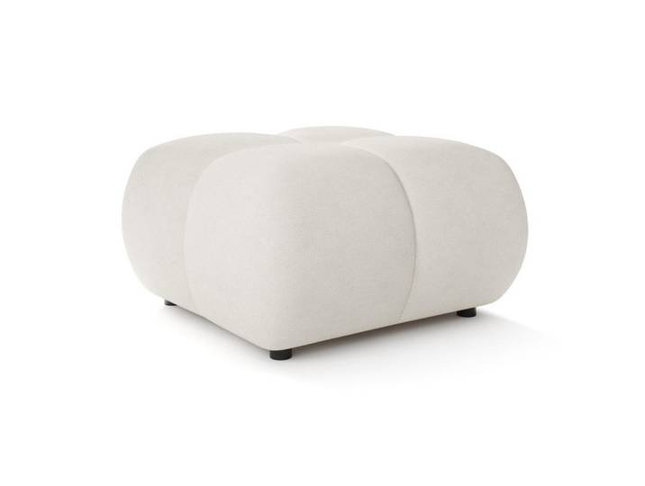 Sepro Meble Pouf Creme Mila Mit Steppungen Auf Schwarzen Niedrigen Beinen, Weiß, 72x43.5x72 cm, Wohnzimmer, Sessel, Hocker & Hockerbänke, Poufs