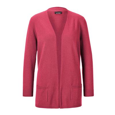 Strickjacke GOLDNER "Kurzgröße Langarm Feinstrick-Cardigan", Damen, Gr. 24, pink, Obermaterial: 100% Kaschmir WS., figurumspielend, eng Rippe, Strickjacken Strickjacke, Ohne