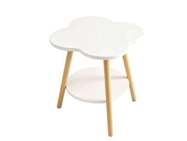 Schmaler Tisch Beistelltisch, Klein, Platzsparend, 2 Ebenen,Zuhause Bettseitentisch Ablage, Massive Holzbeine, Rustikaler Brauner Nachttisch für Wohnzimmer(#B,60*50CM)