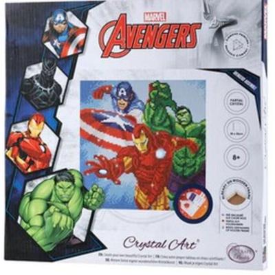 Craft Buddy CAK-MCU940M - Crystal Art Canvas Kit, Marvel Superheros, 30x30 cm, Diamond Painting, Keilrahmen-Set