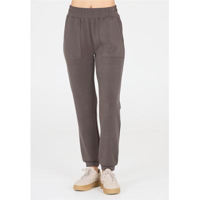 Sweathose ATHLECIA "Elaina", Damen, Gr. 44, EURO-Größen, grau (anthrazit), 51% Polyester, 44% Modal, 5% Elasthan, unifarben, lang, Hosen Sweathose, mit toller Atmungsaktivität